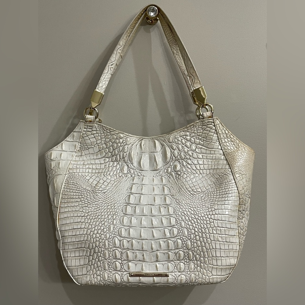 BRAHMIN Crocodile shoulder purse